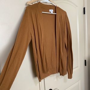 Tan brown light cardigan coverup buttonless casual